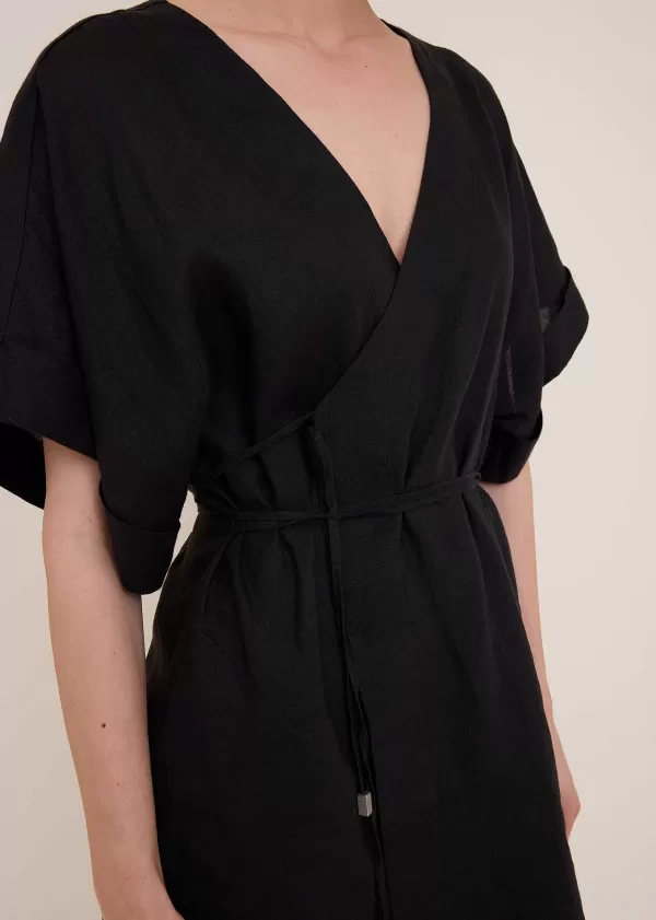 Cord Linen Wrap Dress | Vanilia Fashion