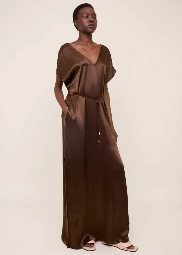 Deep V Satin Dress | Vanilia Shop