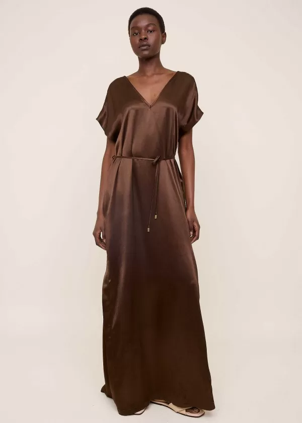 Deep V Satin Dress | Vanilia Shop