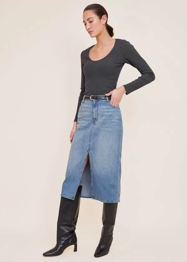 Denim Midi Rok | Vanilia Fashion