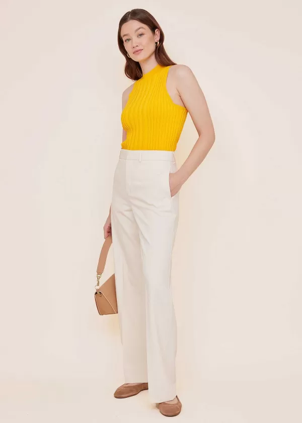 Gebreide Mouwloze Rib Top Met Col | Vanilia Online