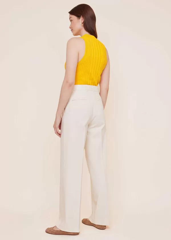 Gebreide Mouwloze Rib Top Met Col | Vanilia Online