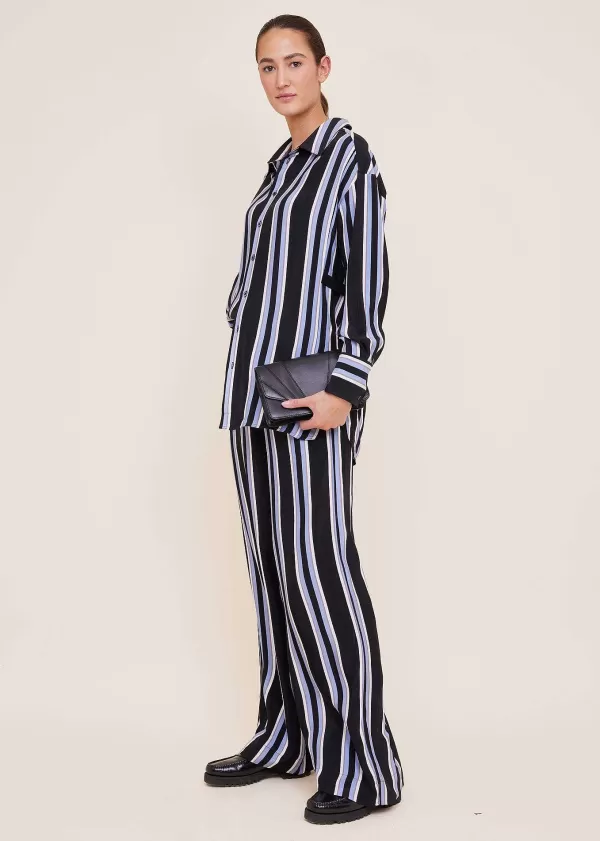 Gestreepte Wide Leg Broek | Vanilia Cheap