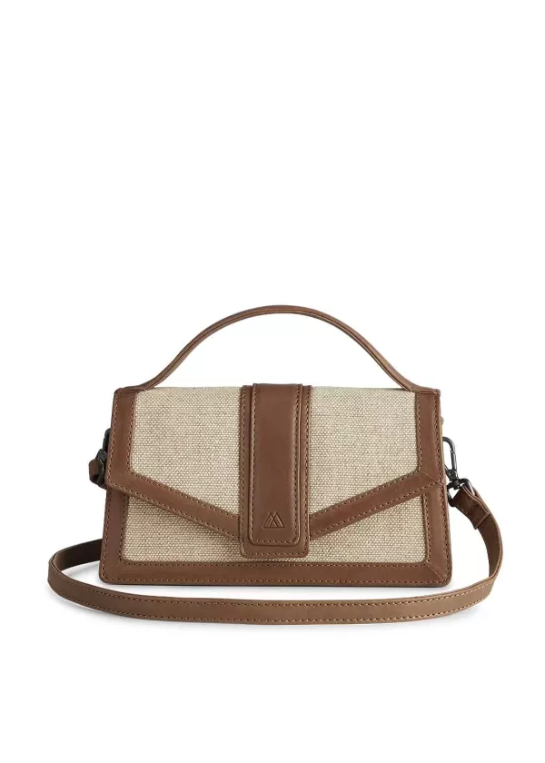 Leather Canvas Mix Handbag | Vanilia Store