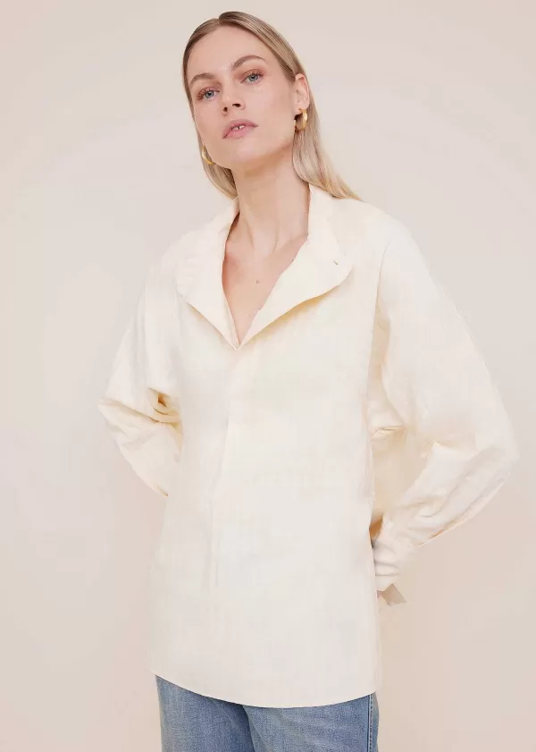 Linnenblend Blouse Met Army Detail | Vanilia Cheap