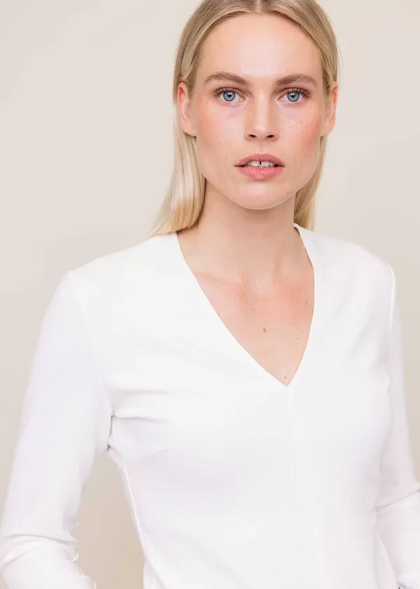 Rib Top Met V Hals | Vanilia Best Sale