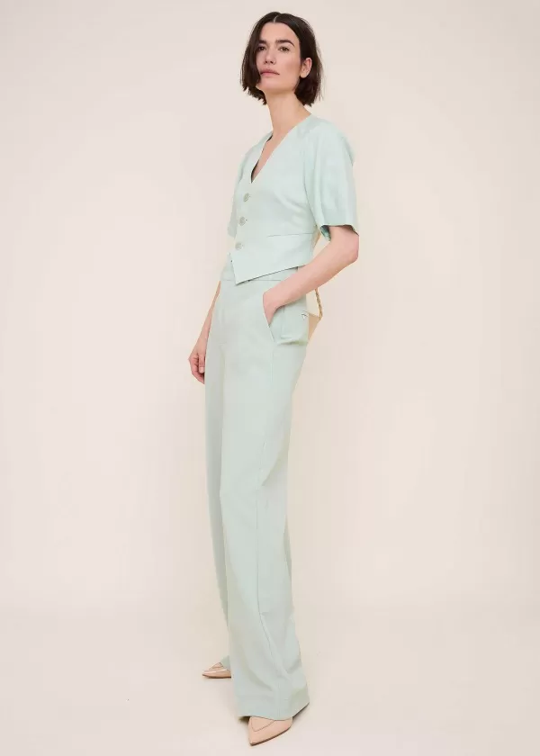 Shortsleeve Linen Gilet | Vanilia Hot