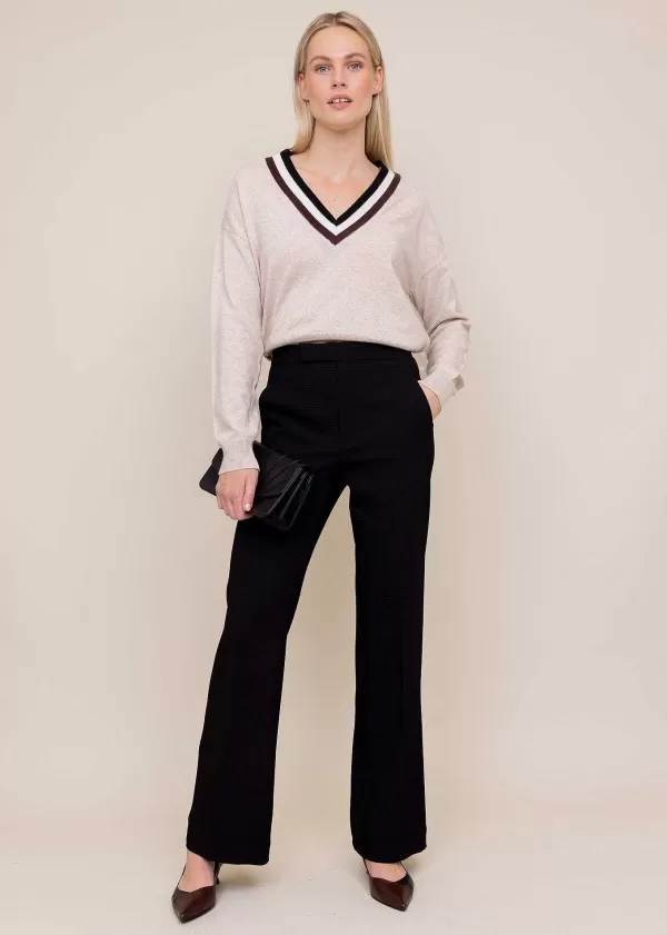 Wafel Structuur Broek Flared Fit | Vanilia Cheap