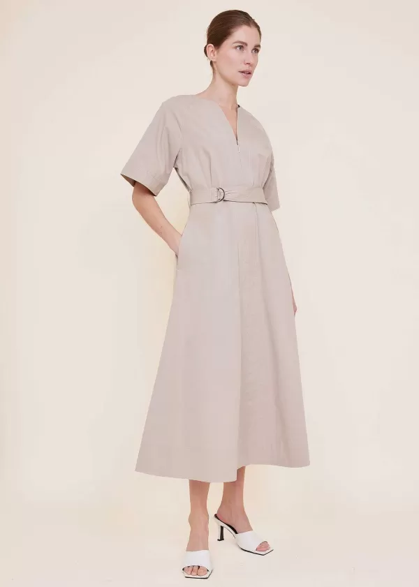 Waist Belted Cotton Dress | Vanilia Discount